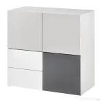 HOMCOM Dulap multifunctional cu sertare si usi, mobilier pentru Camera de zi Dormitor Birou
