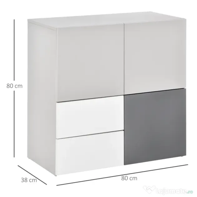 HOMCOM Dulap multifunctional cu sertare si usi, mobilier pentru Camera de zi Dormitor Birou