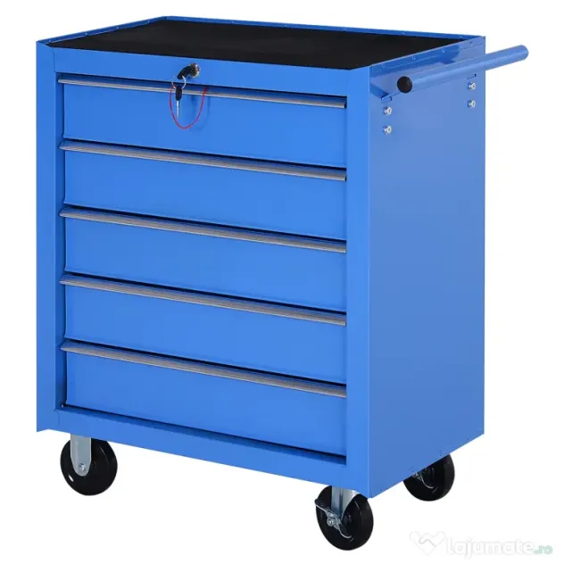 Homcom Carucior Atelier – Organizator 5 Sertare pentru Ustensile