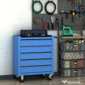 Homcom Carucior Atelier – Organizator 5 Sertare pentru Ustensile 