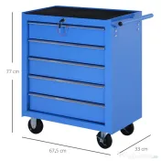 Homcom Carucior Atelier – Organizator 5 Sertare pentru Ustensile 
