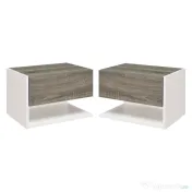 HOMCOM set 2 noptiere suspendate, 46x30x30 cm 