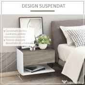 HOMCOM set 2 noptiere suspendate, 46x30x30 cm 