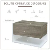 HOMCOM set 2 noptiere suspendate, 46x30x30 cm 