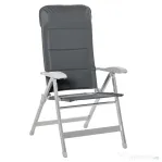 Outsunny Scaun de pescuit pliabil cu brațe și spătar reglabil, din aluminiu și poliester, 75x61,5x76-115 cm, gri