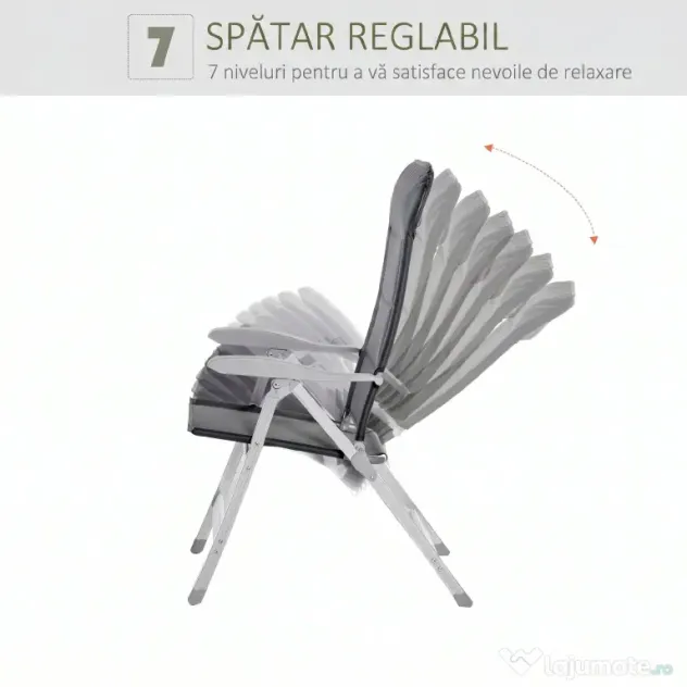 Outsunny Scaun de Pescuit Pliabil cu Cotiere și Spătar Înălțat Reglabil, 75x61.5x76-115 cm, Gri | Aosom Romania