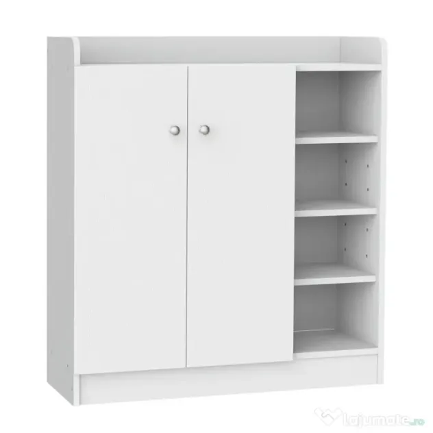HOMCOM pantofar cu rafturi, 83x30x90cm, alb | Aosom Romania