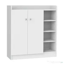 HOMCOM Pantofar Modern din Lemn cu Rafturi pentru Hol, Dulap de Pantofi Încăpător, 83x30x90cm, Alb