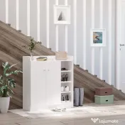 HOMCOM Pantofar Modern din Lemn cu Rafturi pentru Hol, Dulap de Pantofi Încăpător, 83x30x90cm, Alb 