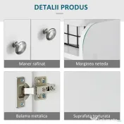 HOMCOM Pantofar Modern din Lemn cu Rafturi pentru Hol, Dulap de Pantofi Încăpător, 83x30x90cm, Alb 