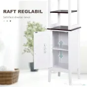 HOMCOM Dulap Baie Îngust, Dulăpior Vertical cu 3 Rafturi Deschise și Raft Reglabil, pentru Spălătorie, 40x38x162.5 cm, Alb 
