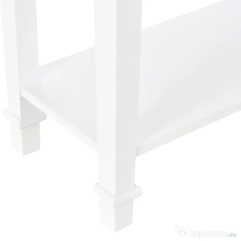 HOMCOM Masa multifunctionala pentru hol, cu sertar, lemn pin, 75.6x27.5x80.5cm, alb | Aosom Romania