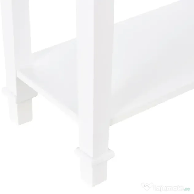 HOMCOM Masa multifunctionala pentru hol, cu sertar, lemn pin, 75.6x27.5x80.5cm, alb | Aosom Romania