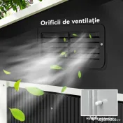 Outsunny Magazie de depositare Gradina cu 2 usi Glisante de ventilatie, Otel 