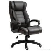 Vinsetto Fotoliu de Birou cu Functie de Masaj Ergonomic si Dirigential din Piele Ecologica Neagra 