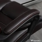 Vinsetto Fotoliu de Birou cu Functie de Masaj Ergonomic si Dirigential din Piele Ecologica Neagra 