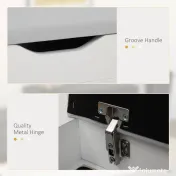 HOMCOM Pantofar cu Bancă de Depozitare, Dulap pentru Pantofi Space Saver cu Compartimente Deschise, Șezut Tapițat, Alb