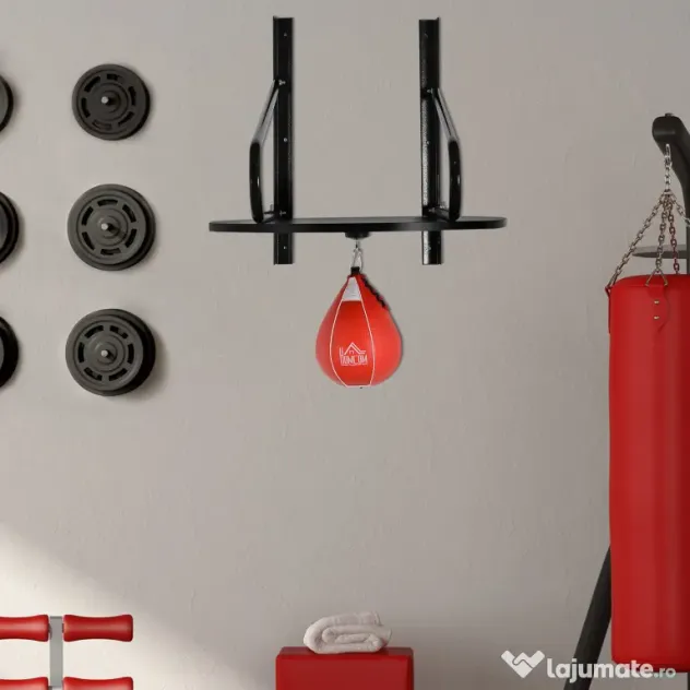 HOMCOM Sac de Box Rapid cu Formă de Par, Platformă, Accesorii Incluse, Antrenament Box | Aosom Romania