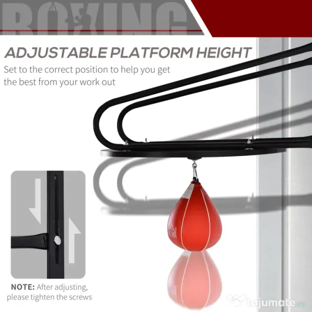 HOMCOM Sac de Box Rapid cu Formă de Par, Platformă, Accesorii Incluse, Antrenament Box | Aosom Romania