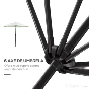 Outsunny Umbrelă de Grădină Reglabilă, din Oțel, Alb Crem, Φ230cm | Aosom Romania 