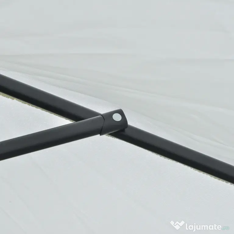 Outsunny Umbrelă de Grădină Reglabilă, din Oțel, Alb Crem, Φ230cm | Aosom Romania