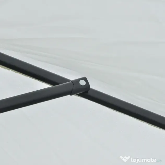 Outsunny Umbrelă de Grădină Reglabilă, din Oțel, Alb Crem, Φ230cm | Aosom Romania