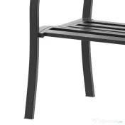Outsunny Banca de exterior din otel, negru, 127x60x85cm