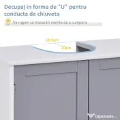 Kleankin Dulap Sub Chiuvetă Baie U-Shape 2 Uși Etajeră Reglabilă MDF Alb Gri 60x30x60cm | Aosom Romania