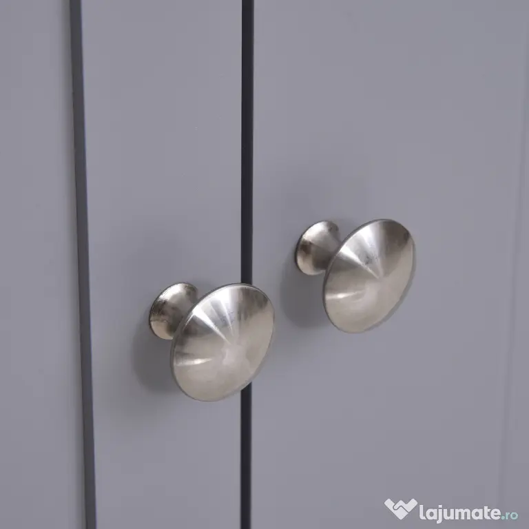 Kleankin Dulap Sub Chiuvetă Baie U-Shape 2 Uși Etajeră Reglabilă MDF Alb Gri 60x30x60cm | Aosom Romania