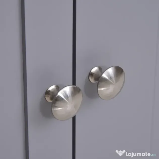 Kleankin Dulap Sub Chiuvetă Baie U-Shape 2 Uși Etajeră Reglabilă MDF Alb Gri 60x30x60cm | Aosom Romania