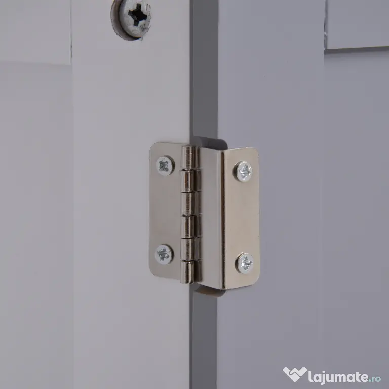 Kleankin Dulap Sub Chiuvetă Baie U-Shape 2 Uși Etajeră Reglabilă MDF Alb Gri 60x30x60cm | Aosom Romania