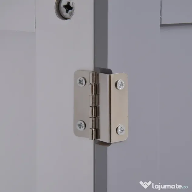 Kleankin Dulap Sub Chiuvetă Baie U-Shape 2 Uși Etajeră Reglabilă MDF Alb Gri 60x30x60cm | Aosom Romania
