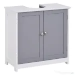 kleankin Dulap sub Chiuveta de Baie 2 Usi si Etajera Reglabila din MDF 60x30x60cm