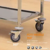 HOMCOM Cărucior pentru Bucătărie cu 3 Rafturi din Oțel Inoxidabil Design Modern și Mobil | Aosom Romania