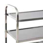 HOMCOM Cărucior pentru Bucătărie cu 3 Rafturi din Oțel Inoxidabil Design Modern și Mobil | Aosom Romania