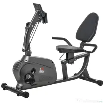 HOMCOM Bicicletă Magnetică Orizontală Scaun Reglabil și Elastice pentru Brațe | Aosom Romania