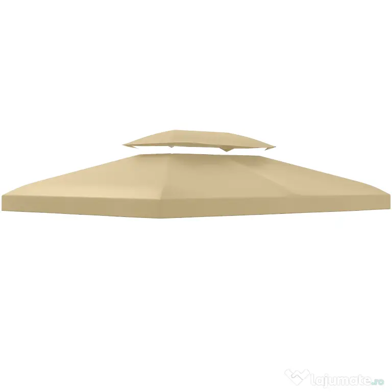 Outsunny Acoperiș de Înlocuire pentru Foișor, Capac de Foișor din Poliester Rezistent la UV cu Acoperiș pe 2 Niveluri, 4x3 m, Crem | Aosom Romania