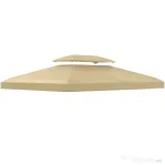 Outsunny Acoperiș de Înlocuire pentru Foișor, Capac de Foișor din Poliester Rezistent la UV cu Acoperiș pe 2 Niveluri, 4x3 m, Crem | Aosom Romania