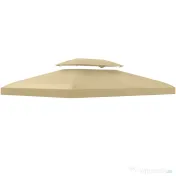 Outsunny Acoperiș de Înlocuire pentru Foișor, Capac de Foișor din Poliester Rezistent la UV cu Acoperiș pe 2 Niveluri, 4x3 m, Crem | Aosom Romania 