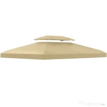 Outsunny Acoperiș de Înlocuire pentru Foișor, Capac de Foișor din Poliester Rezistent la UV cu Acoperiș pe 2 Niveluri, 4x3 m, Crem | Aosom Romania