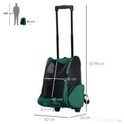 PawHut Trolley Rucsac Verde pentru Călătorii cu Animale de Companie, Confortabil și Sigur | Aosom Romania 