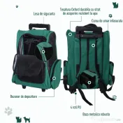 PawHut Trolley Rucsac Verde pentru Călătorii cu Animale de Companie, Confortabil și Sigur | Aosom Romania 