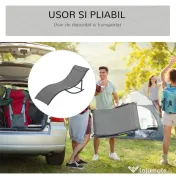 Outsunny Set 2 Sezlonguri Pliabile pentru Plajă sau Grădină, din Aluminiu și Textilen, Gri Închis, 61x165x63cm, Confortabile | Aosom Romania
