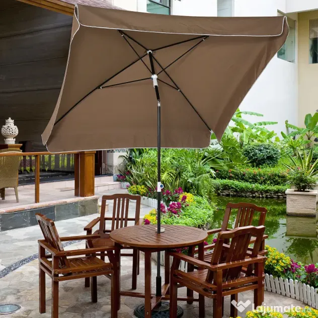 Outsunny Umbrelă Pătrată Externă, Protecție UV, 200x200cm, Design Modern, Cafea | Aosom Romania