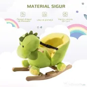 HOMCOM, balansoar dragon copii 60x33x45cm, verde si galben | Aosom Romania
