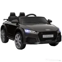HOMCOM Masina Electrica pentru Copii AUDI TT, Auto Electrica pentru Copii 3-5 Ani cu Telecomanda, USB, Portiere care se deschid si Faruri LED, Negru 