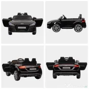 HOMCOM Masina Electrica pentru Copii AUDI TT, Auto Electrica pentru Copii 3-5 Ani cu Telecomanda, USB, Portiere care se deschid si Faruri LED, Negru 