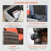 Outsunny Set Mobilier de Grădină 6 Piese, Ratan Maro, Confortabil pentru 7 Persoane, Ideal pentru Petreceri în Aer Liber | Aosom Romania 
