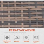 Outsunny Set Mobilier de Grădină 6 Piese, Ratan Maro, Confortabil pentru 7 Persoane, Ideal pentru Petreceri în Aer Liber | Aosom Romania 