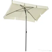 Outsunny Umbrelă Parasolară Dreptunghiulară pentru Terasă și Grădină, Ușor de Manevrat, 200x125x235cm, Crem | Aosom Romania 